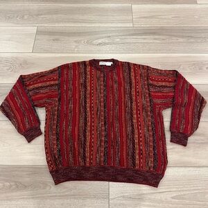 Norm Thompson Sweater Mens XL 3D Knit Crewneck Textured Cosby Y2K FLAWS